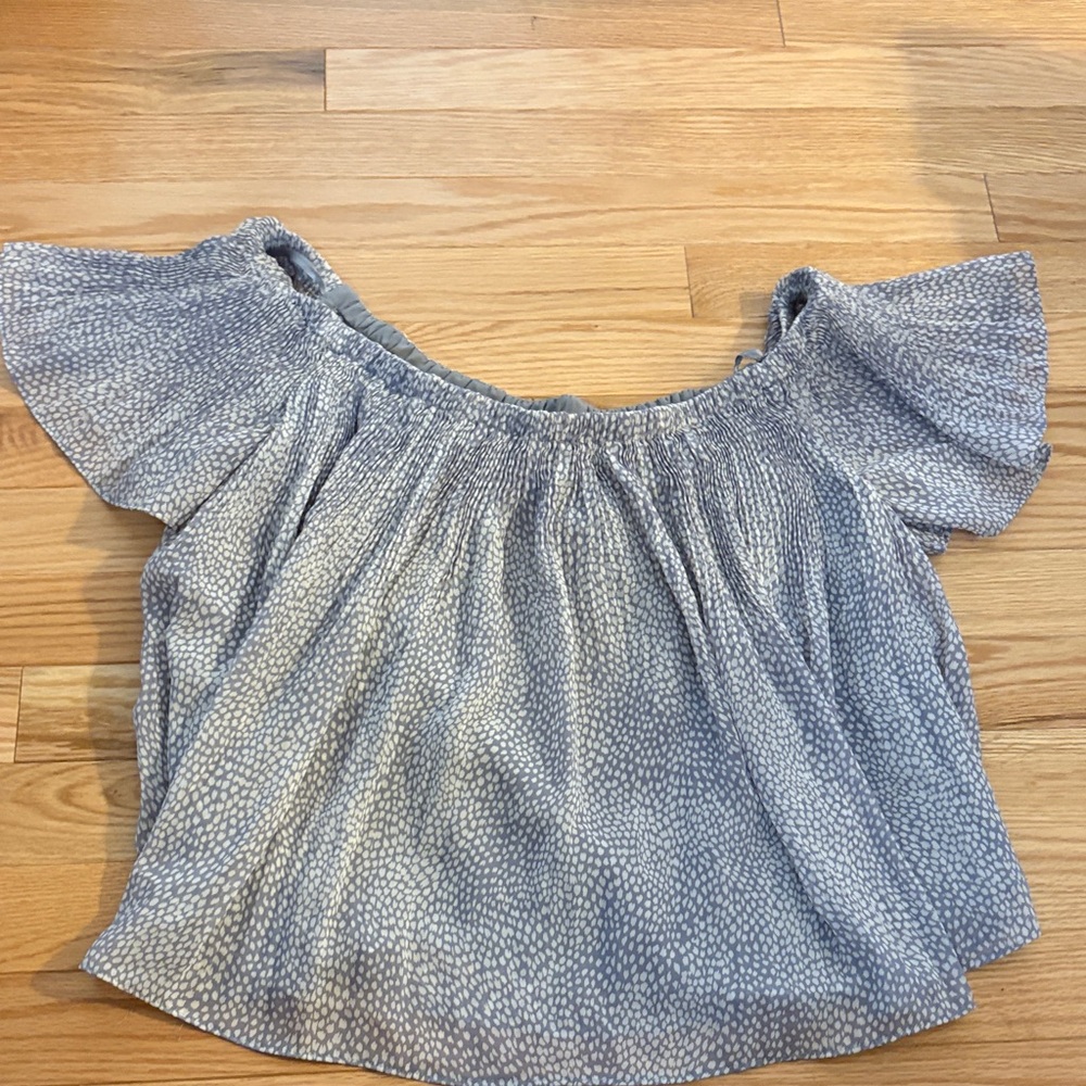 Elegant Gray Off-Shoulder Blouse